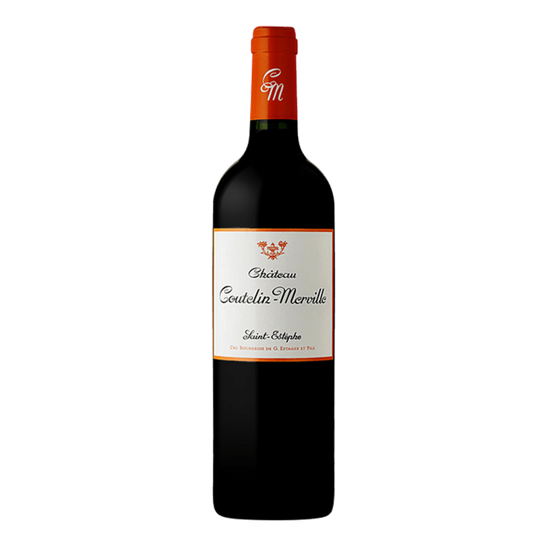 Fles Château Coutelin-Merville, rode wijn uit Bordeaux, Frankrijk