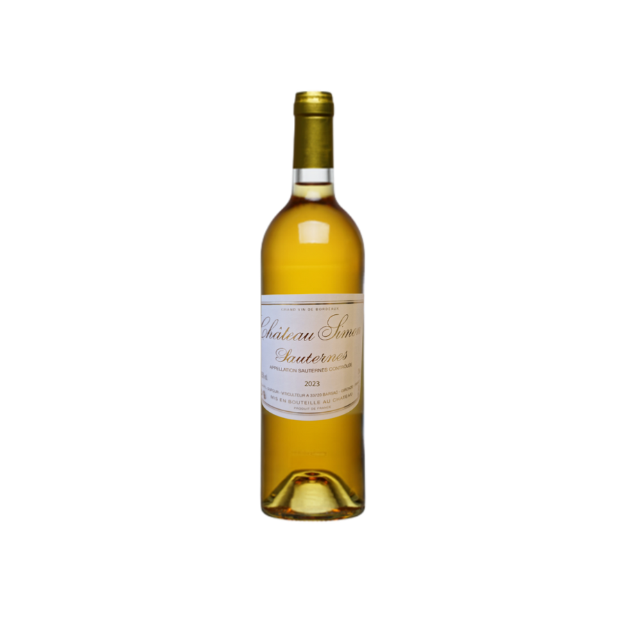 Fles Château Simon Sauternes, witte wijn uit Bordeaux, Frankrijk