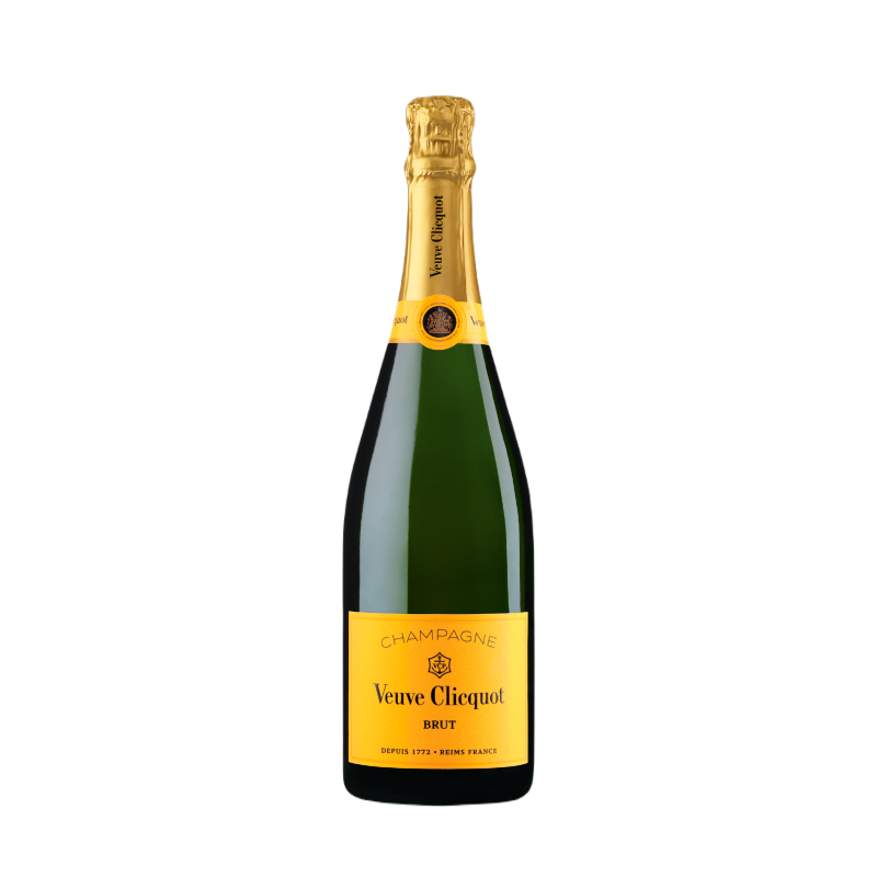 Fles Veuve Clicquot Brut, mousserende wijn uit Champagne, Frankrijk
