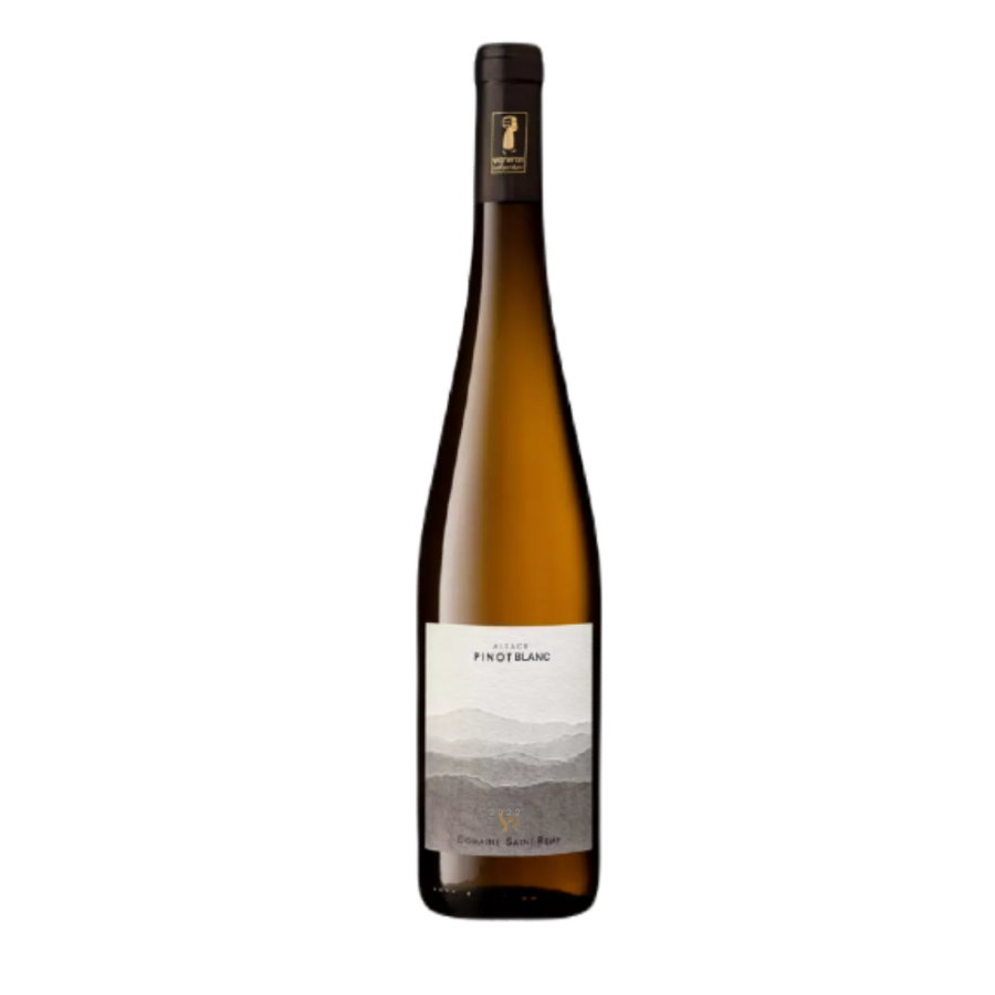 Fles Domaine Saint Rémy Pinot Blanc, witte wijn uit Elzas, Frankrijk