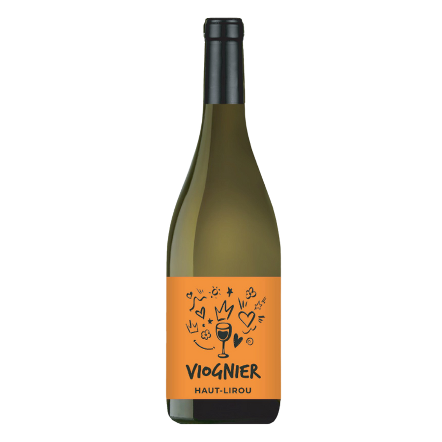 Fles Haut-Lirou Viognier, witte wijn uit Languedoc-Roussillon, Frankrijk