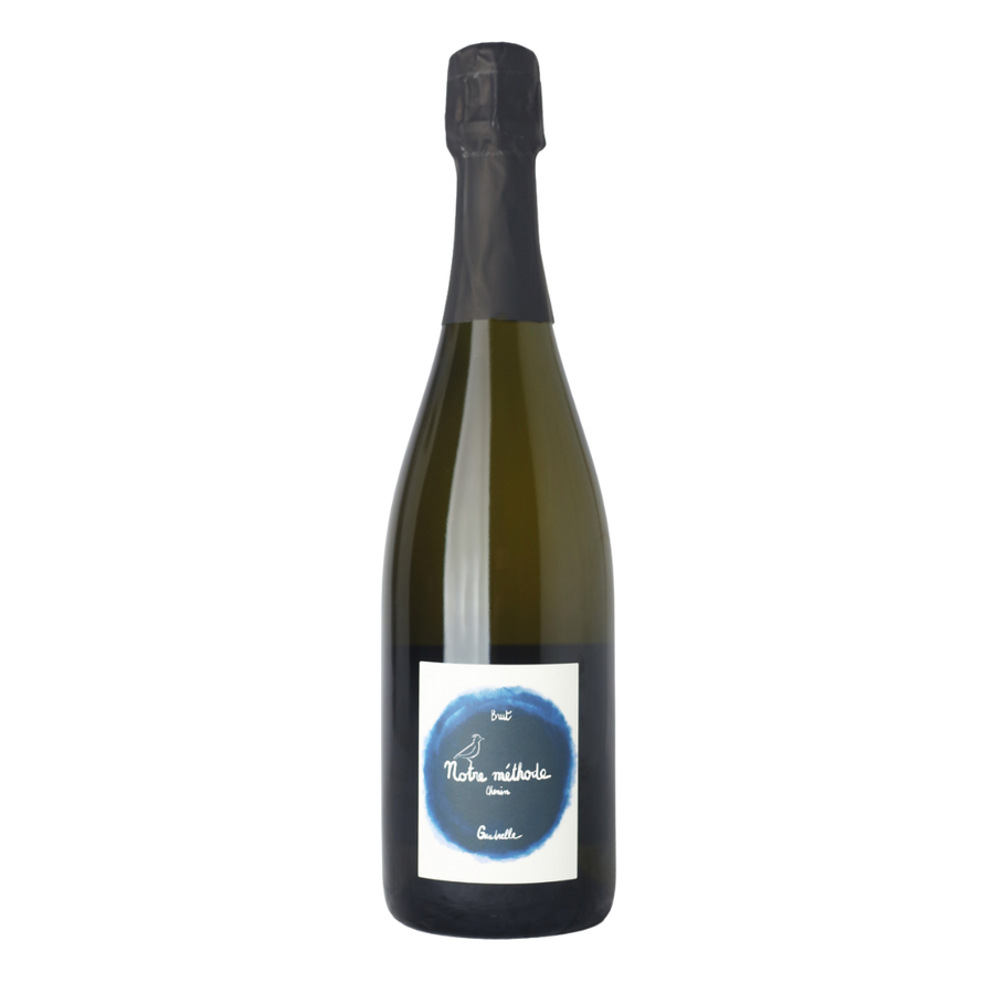 Fles Château Gaudrelle Notre Méthode Vouvray Brut, mousserende wijn uit Loire, Frankrijk