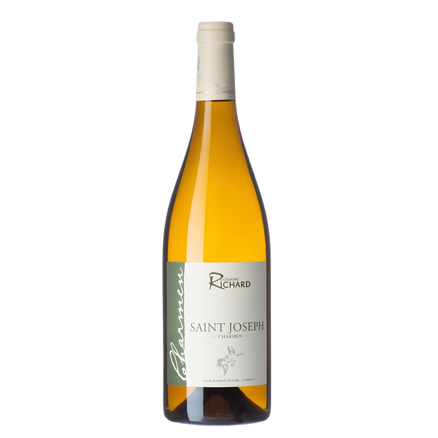 Fles Domaine Richard Saint-Joseph "Charmen" Blanc, witte wijn uit Rhône, Frankrijk