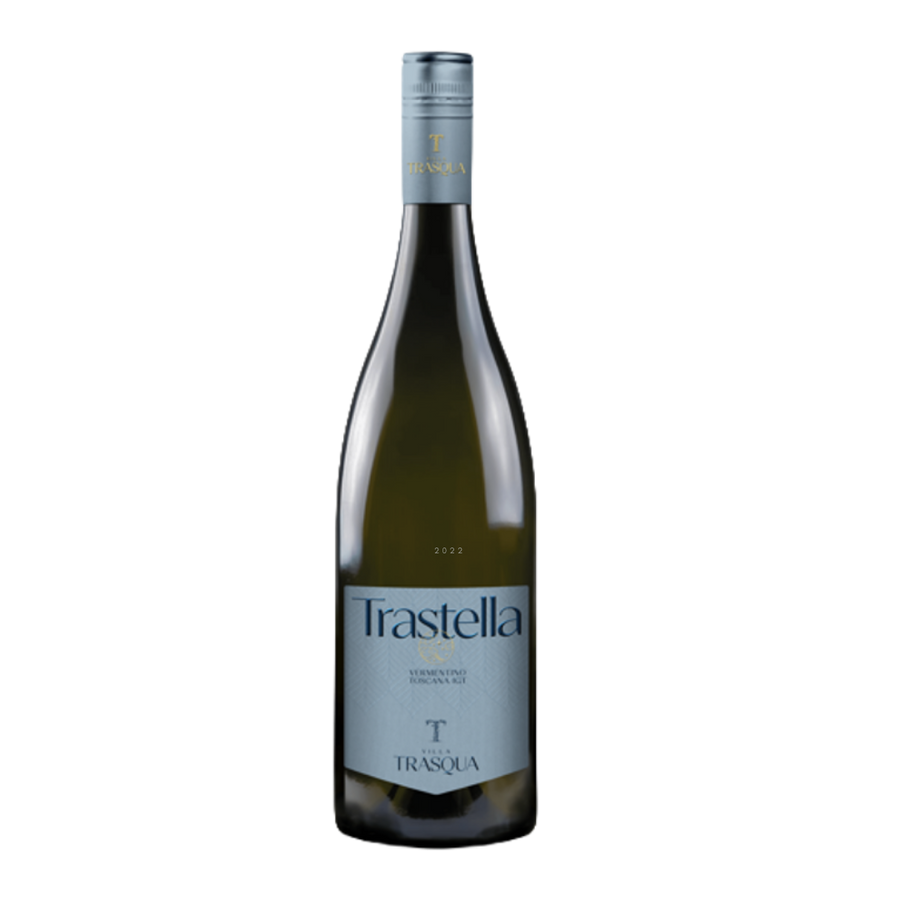 Fles Villa Trasqua Trastella, witte wijn uit Toscane, Italië