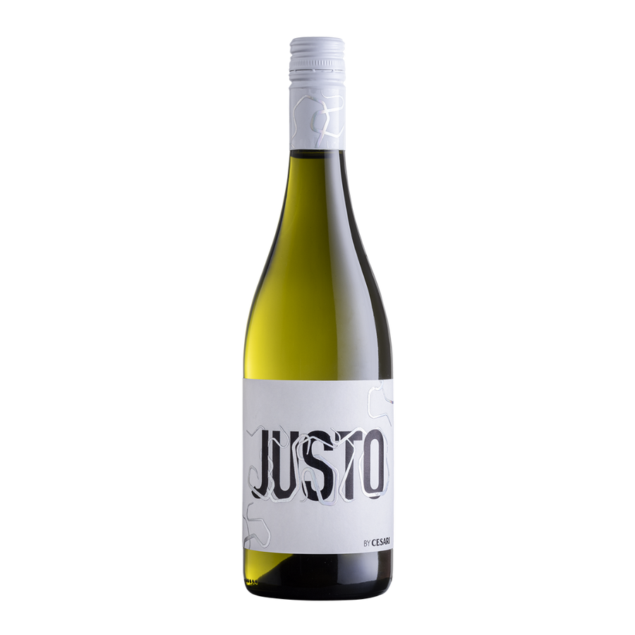 Fles Cesari Justo Bianco, witte wijn uit Veneto, Italië