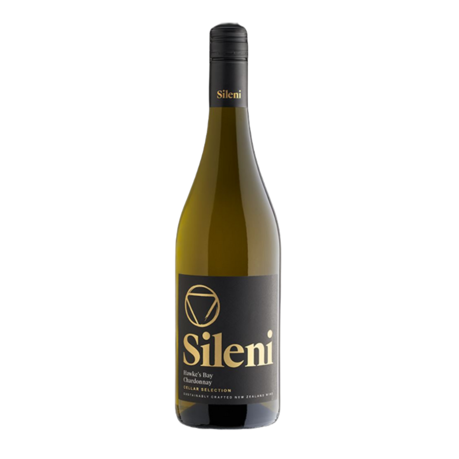 Fles Sileni Estates Sileni Chardonnay Cellar Selection, witte wijn uit Hawke's Bay, Nieuw-Zeeland