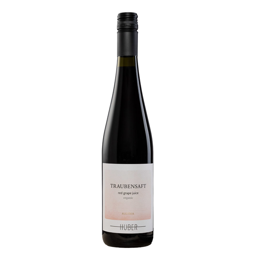 Fles Huber Red Grape Juice, rode wijn uit Niederösterreich, Oostenrijk