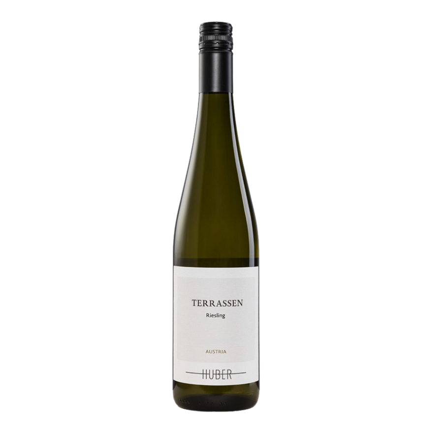 Fles Huber Riesling "Terrassen", witte wijn uit Traisental, Oostenrijk