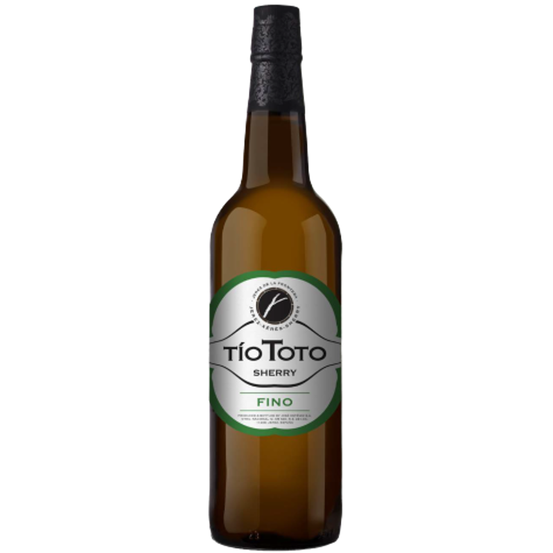 Fles Tio Toto Fino Sherry, versterkte wijn uit Andalusië, Spanje